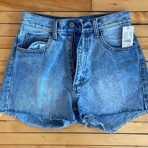 J Galt Shanghai High Rise Cut Off Denim Shorts Medium